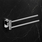 Origins Living Edera Plus Double Swing Towel Rail - Chrome EP23-13 Bathroom Wall Accessory