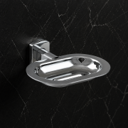 Origins Living Edera Plus Metal Soap Dish - Chrome EP12-13 Bathroom Wall Accessory