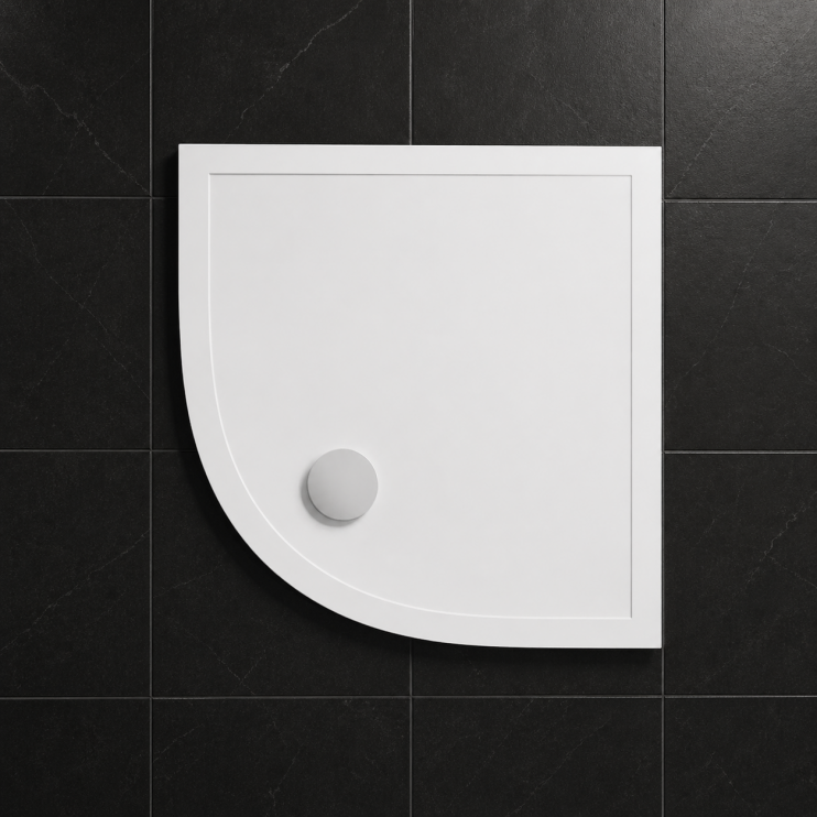 28mm Anti-Slip Ultra-Slim 900mm Quadrant Tray & Waste