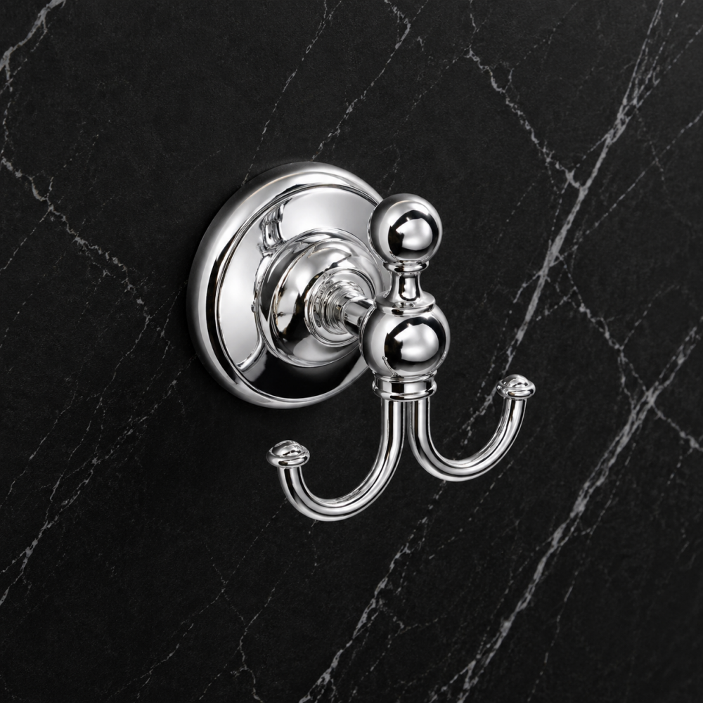 Origins Living Albany Bathroom Wall Fittings ALB-110208-CH Origins Living Albany Double Hook - Chrome ALB-110208-CH Bathroom Wall Fitting