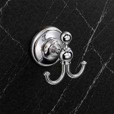 Origins Living Albany Double Hook - Chrome ALB-110208-CH Bathroom Wall Fitting