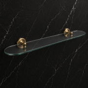 Origins Living Albany Glass Shelf - Aged Brass ALB-120060-AB Bathroom Wall Fitting