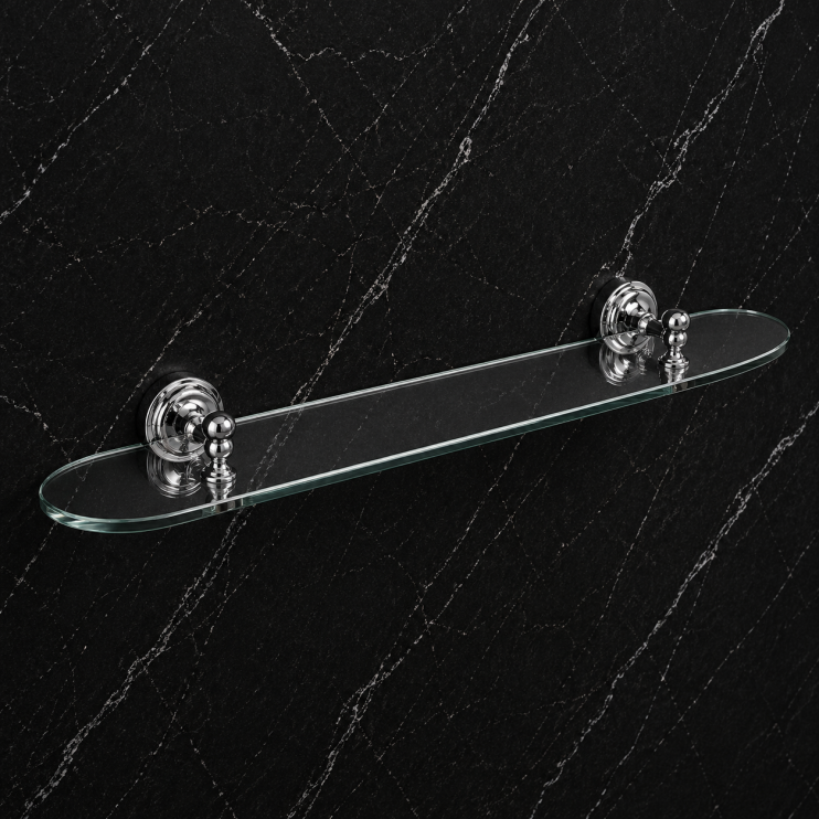 Origins Living Albany Glass Shelf - Chrome ALB-120060-CH Bathroom Wall Fitting