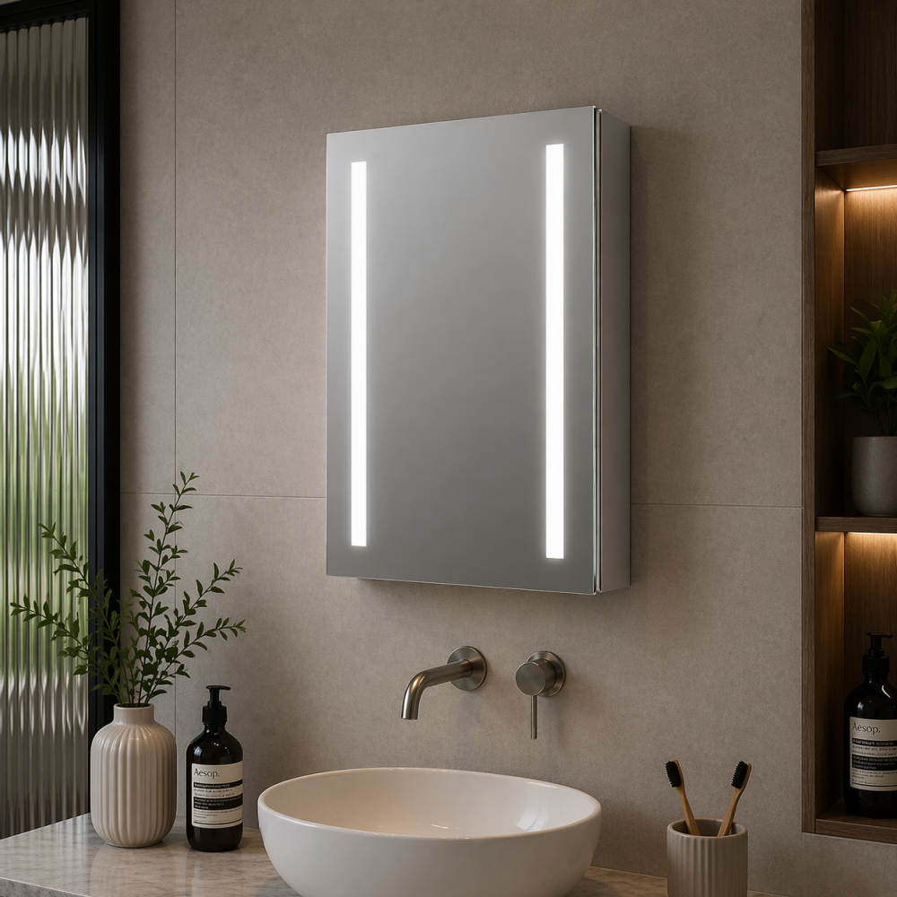 Sakura 500mm 1 Door Front-Lit LED Mirror Cabinet