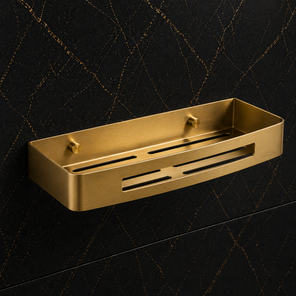 All Shower Baskets 2417-88 Origins Living Nerva Shower Basket - Brushed Brass 2417-88