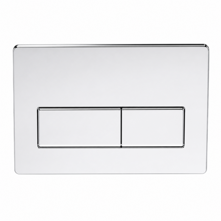 Rectangle Push Button Flushplate - Chrome