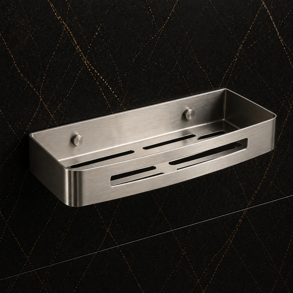 All Shower Baskets 2417-38 Origins Living Nerva Shower Basket - Brushed Stainless Steel 2417-38
