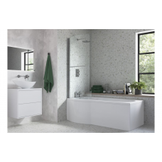760x1500mm P Shape Bath Screen (6mm) - Chrome 760x1500mm P Shape Bath Screen (6mm) - Chrome
