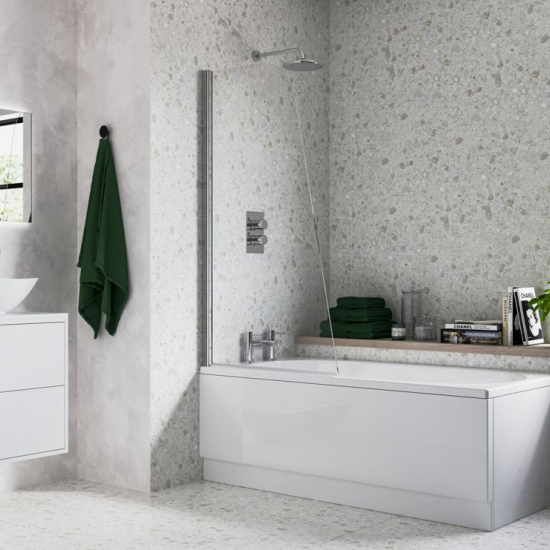 Bath Screen DIBS0128 800x1400mm Sail Bath Screen (6mm) - Chrome