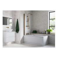 800x1500mm Single Straight Bath Screen (6mm) - Brushed Bronze 800x1500mm Single Straight Bath Screen (6mm) - Brushed Bronze