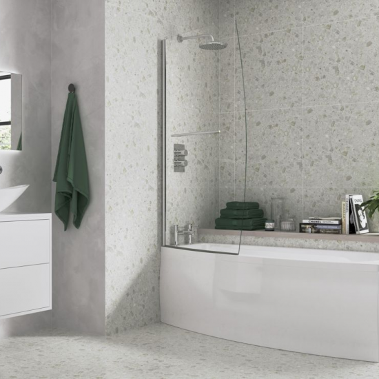 Bath Screen DIBS0092 900x1500mm Space Saver Bath Screen (6mm) - Chrome