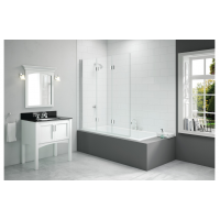 Merlyn 1400x1500mm 3-Panel Folding Hinged Bath Screen (8mm)