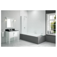 Merlyn 800x1500mm Single Curved Bath Screen (6mm)