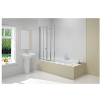 Merlyn 850x1400mm 4-Fold Bath Screen (8mm)