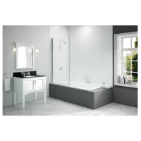 Merlyn 850x1500mm Hinged Square Bath Screen (8mm)