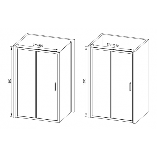 Classix 1000mm Sliding Door - Matt Black