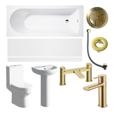Laurus Full Suite & Bath with Brushed Brass Finishes