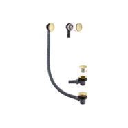 Full Bathroom Suite & Bath with Brushed Brass Taps and Wastes