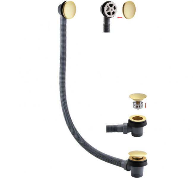 Bathroom Suites DIGSP116 Laurus Full Suite & Bath with Brushed Brass Finishes