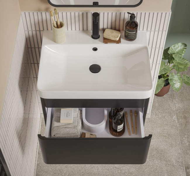 Furniture Pack DIFTP5678 Cosmos 500mm Basin Unit & Rimless Close Coupled WC Pack - Matt Black Furniture Pack DIFTP5678 Cosmos 500mm Basin Unit & Rimless Close Coupled WC Pack - Matt Black