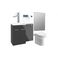 Venosa 1000mm Furniture & BTW WC Pack - Anthracite Gloss (LH) Venosa 1000mm Furniture & BTW WC Pack - Anthracite Gloss (LH)