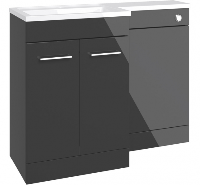 Furniture Pack DIFTP5372 Venosa 1000mm Furniture & BTW WC Pack - Anthracite Gloss (LH) Furniture Pack DIFTP5372 Venosa 1000mm Furniture & BTW WC Pack - Anthracite Gloss (LH)