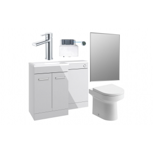 Venosa 1000mm Furniture & BTW WC Pack - Grey Gloss (LH)