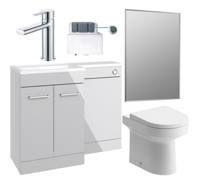 Venosa 1000mm Furniture & BTW WC Pack - Grey Gloss (LH) Venosa 1000mm Furniture & BTW WC Pack - Grey Gloss (LH)