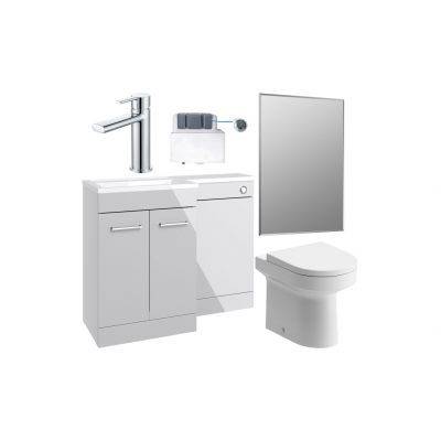 Venosa 1000mm Furniture & BTW WC Pack - Grey Gloss (RH)