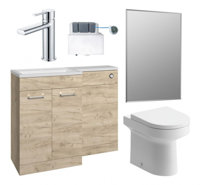 Venosa 1000mm Furniture & BTW WC Pack - Oak (RH) Venosa 1000mm Furniture & BTW WC Pack - Oak (RH)