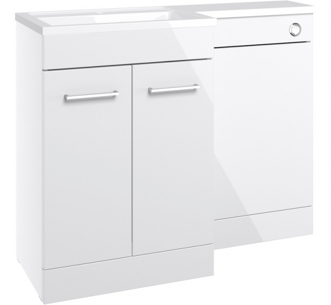 Venosa 1000mm Furniture & BTW WC Pack - White Gloss (LH)
