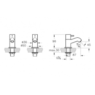 VitrA Minimax S Bath Pillar Taps- Chrome