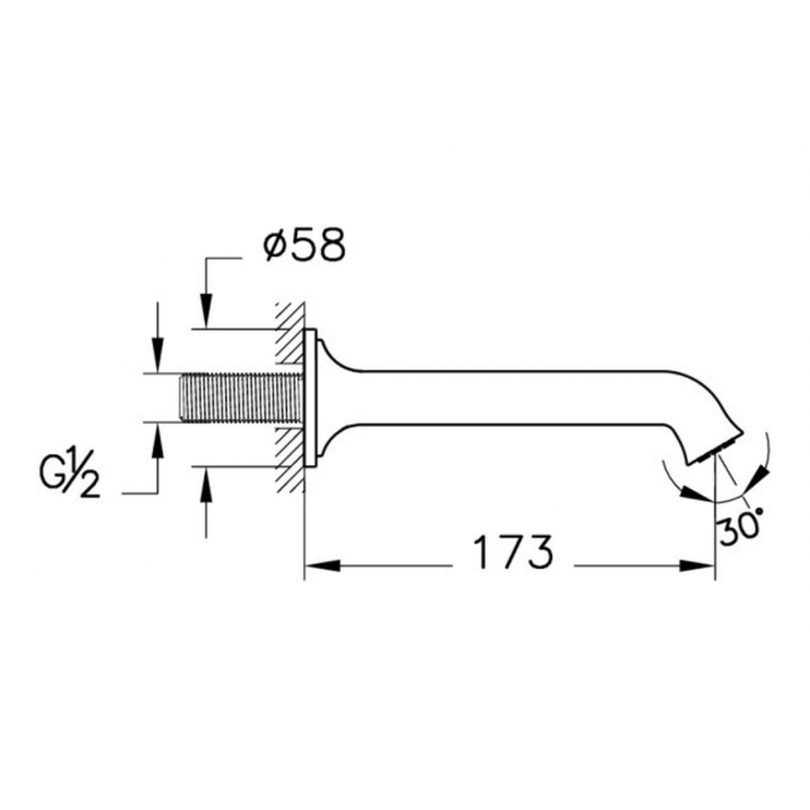 VitrA Origin Classic Wall Mounted Bath Spout - Brushed Gold VitrA Origin Classic Wall Mounted Bath Spout - Brushed Gold