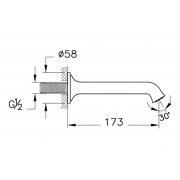 VitrA Origin Classic Wall Mounted Bath Spout - Chrome
