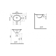 VitrA S20 470x380mm 0TH Undercounter Basin - White