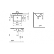 VitrA S20 550x370mm 0TH Undercounter Basin - White