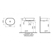 VitrA Geo 545x400mm 0TH Basin (No Overflow) - White