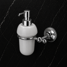 Origins Living Albany Soap Dispenser - Chrome/White ALB-113001-CH Bathroom Wall Fitting
