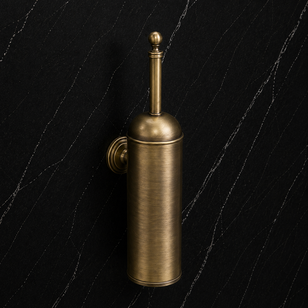 Origins Living Albany Bathroom Wall Fittings ALB-118020-AB Origins Living Albany Toilet Brush - Aged Brass ALB-118020-AB Bathroom Wall Fitting