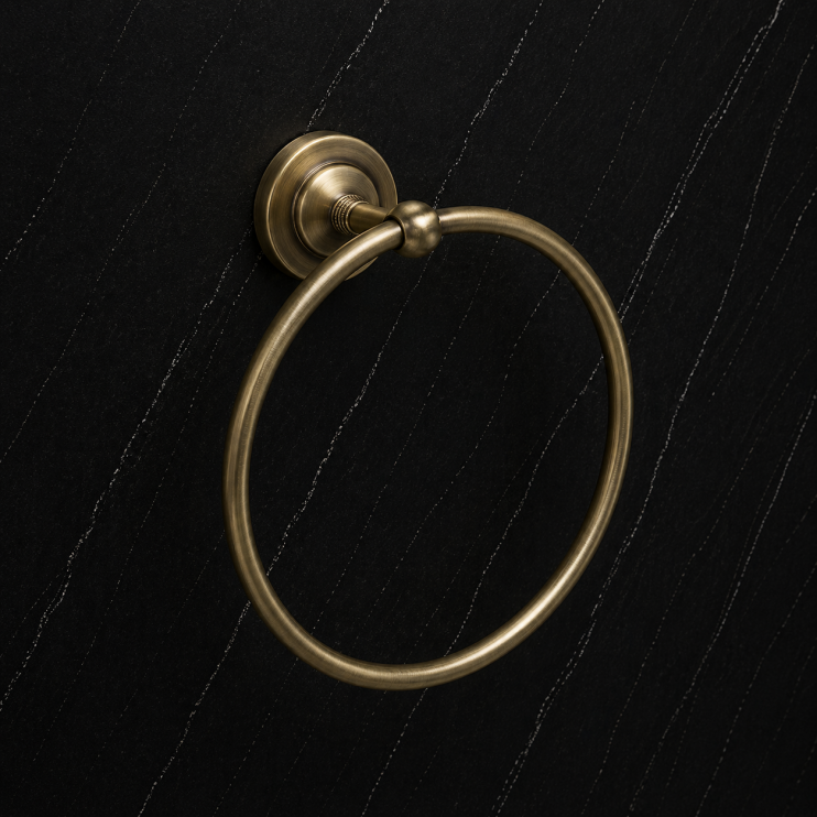 Origins Living Albany Towel Ring - Aged Brass ALB-114020-AB Bathroom Wall Fitting