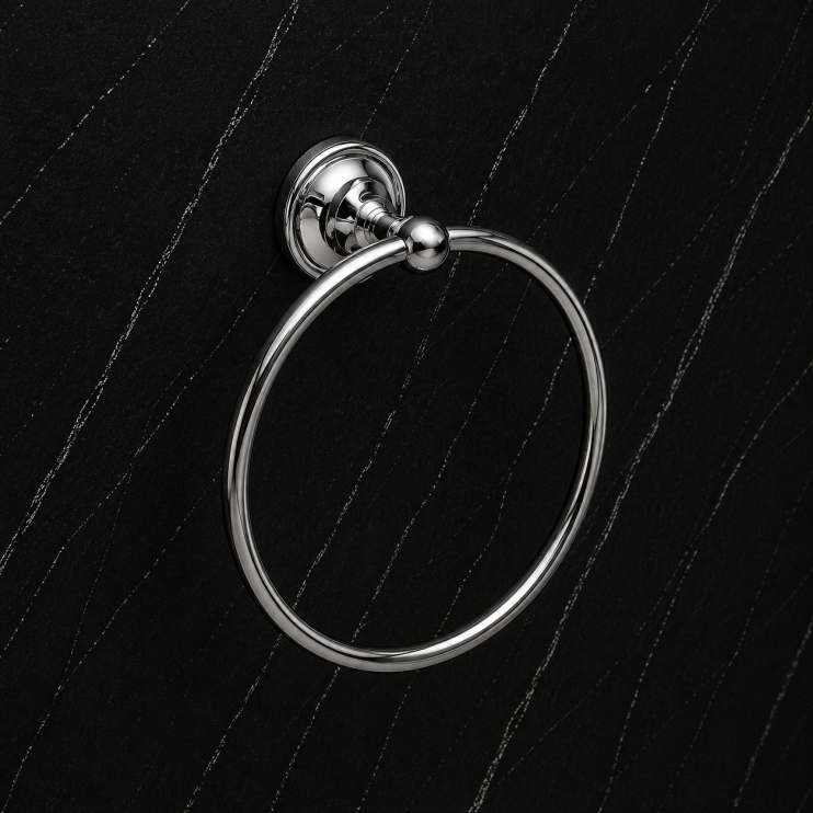 Origins Living Albany Towel Ring - Chrome ALB-114020-CH Bathroom Wall Fitting