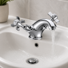 Traditional Bathroom Taps in Chrome DITS1288 Bordon Basin Mixer & Waste - Chrome