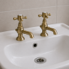 Traditional Bathroom Taps in Gold DITS2048 Tadlow Basin Pillar Taps - Brushed Brass