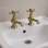 Tadlow Basin Pillar Taps - Brushed Brass