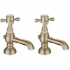 Traditional Bathroom Taps in Gold DITS2048 Tadlow Basin Pillar Taps - Brushed Brass