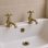 Tadlow Bath Pillar Taps - Brushed Brass