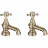 Traditional Bathroom Taps in Gold DITB2286 Tadlow Bath Pillar Taps - Brushed Brass