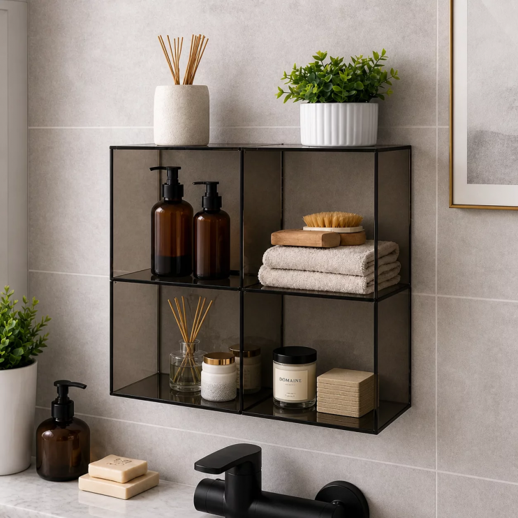 Origins Living Pier Glass 4 Box Shelf Square - Bronze B008523