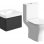 Cosmos 500mm Basin Unit & Rimless Close Coupled WC Pack - Matt Black