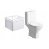 Cosmos 500mm Basin Unit & Rimless Close Coupled WC Pack - Matt White
